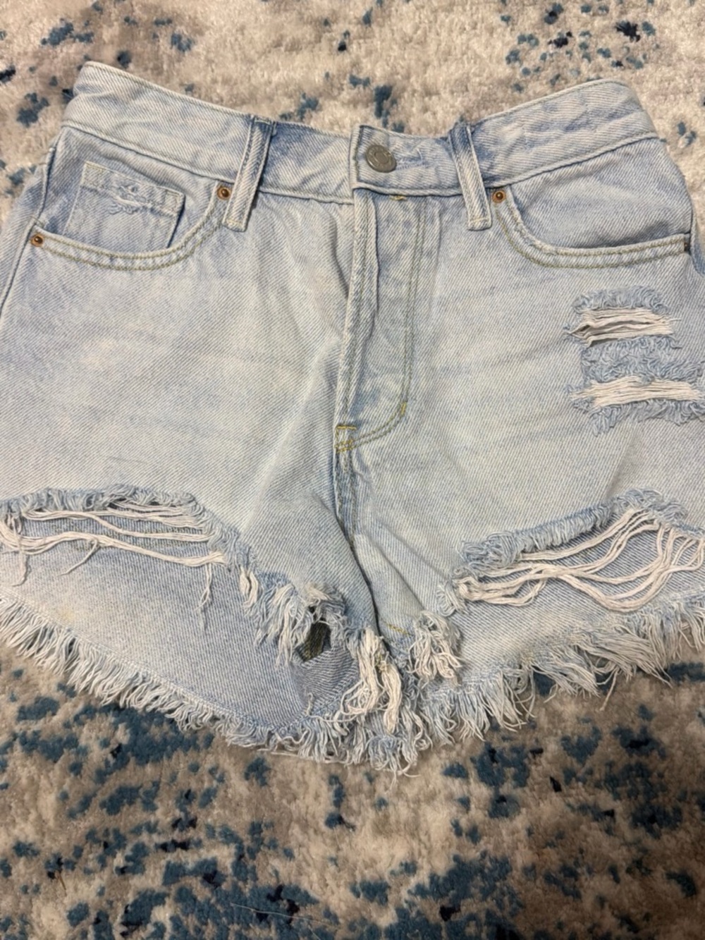 PacSun Light Wash Ripped Denim Shorts